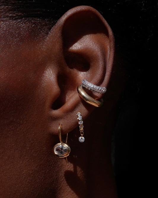 Freya Floating Hoops - Gold