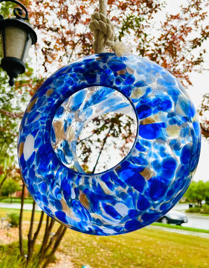 Art Glass Bird Feeder - Blue