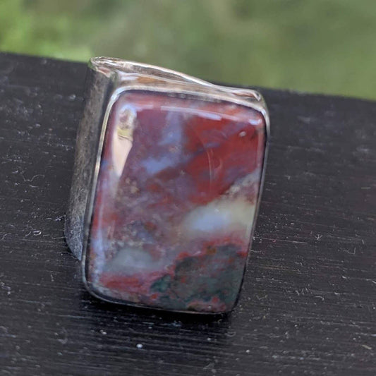 Crazy Lace Agate Cuff Ring