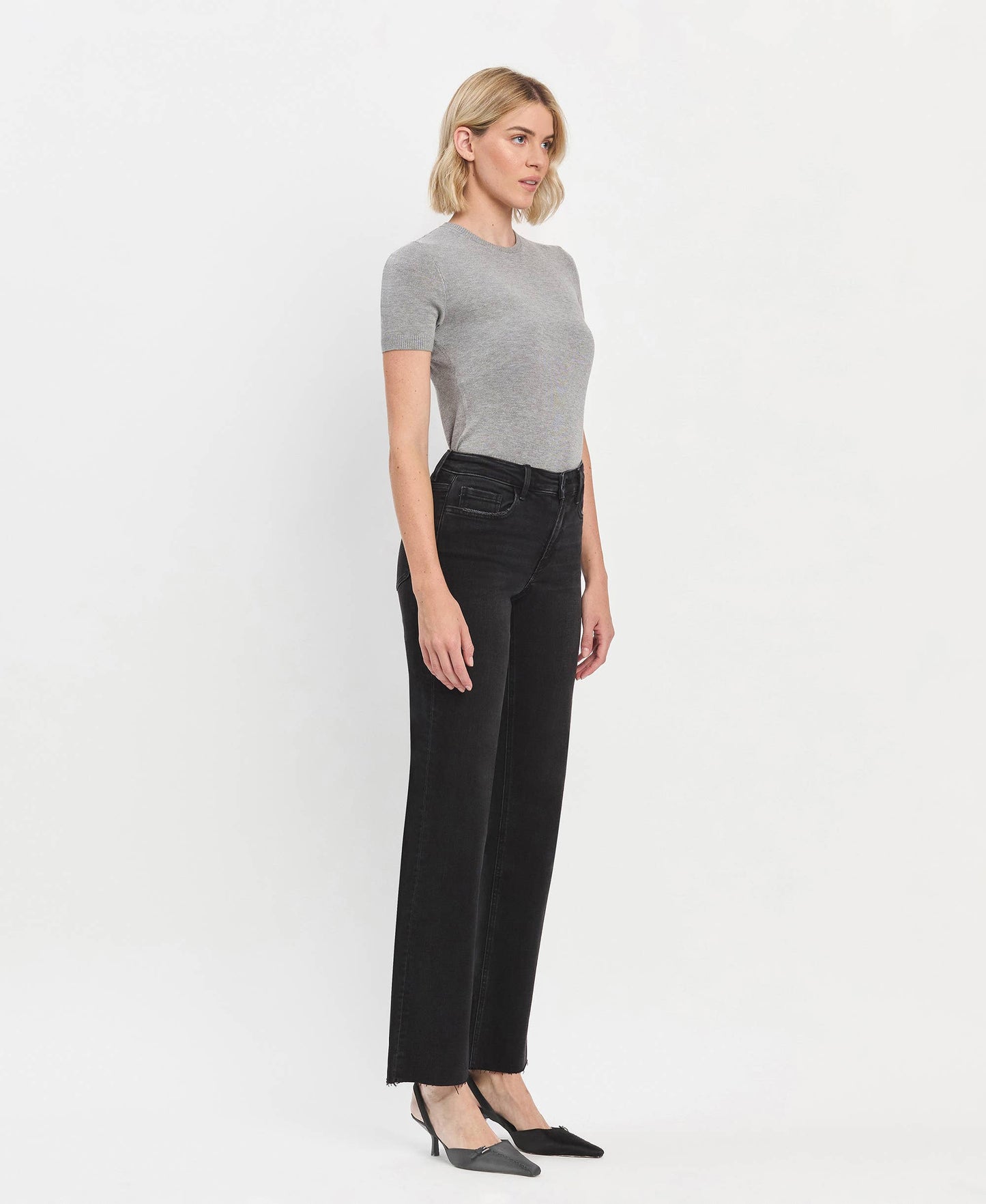 FLYING MONKEY High Rise Slim Wide Jeans