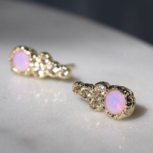 Opalite Topaz Ear Climbers