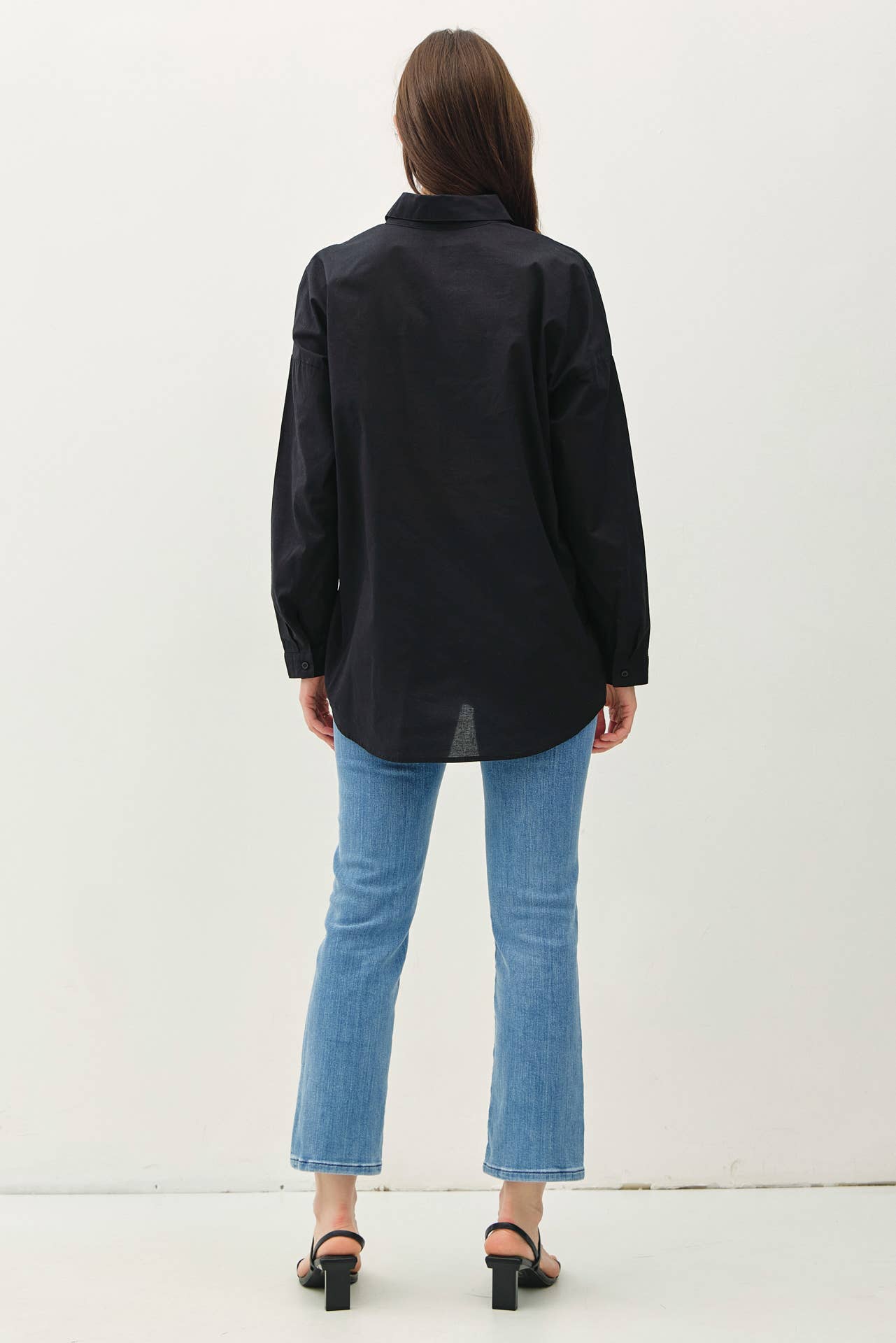 Oversized Basic Cotton Button-up