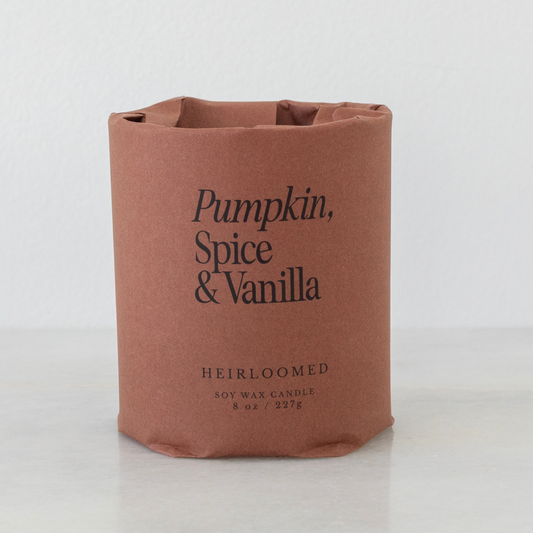 Heirloomed Candle - Pumpkin, Spice & Vanilla - Fall Candle