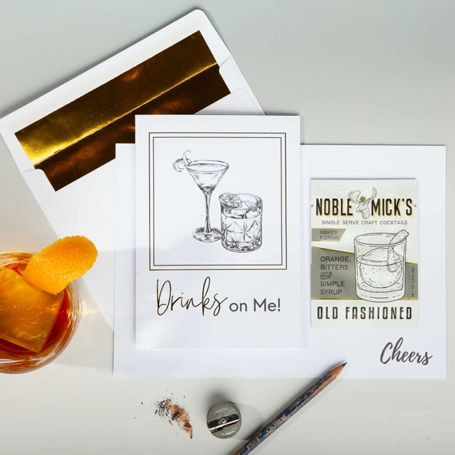 Cocktail and Cards - Drinks On Me Card