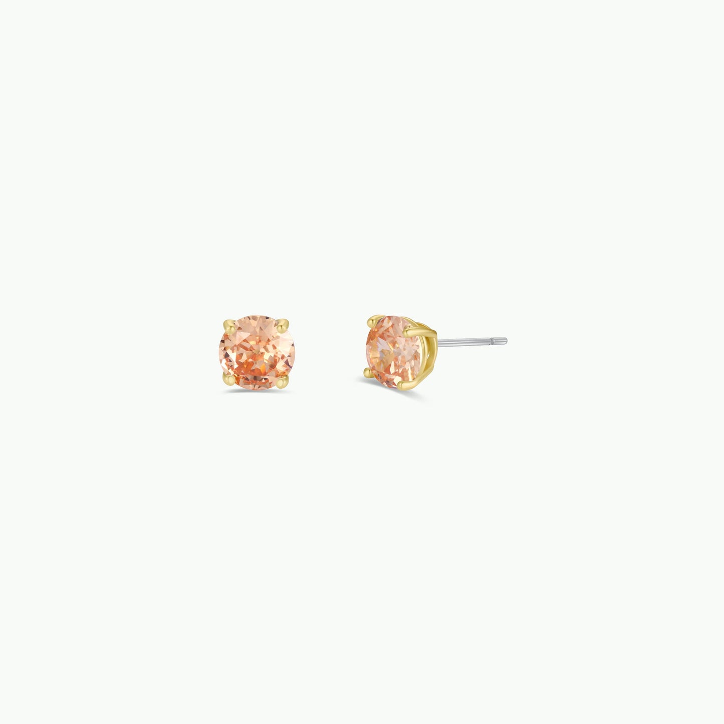 Round Champagne & Gold Earrings