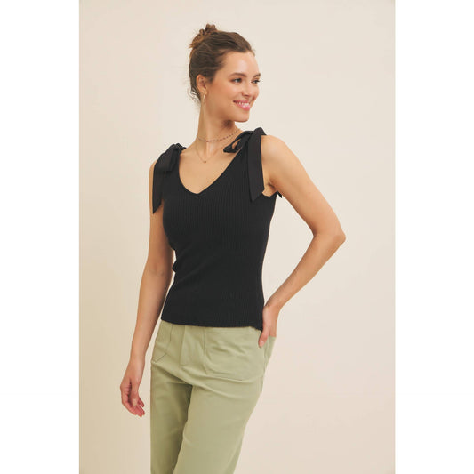Tie Shoulder Sweater Tank