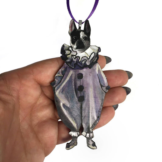 Frenchie Clown Christmas Ornament (French Bulldog)