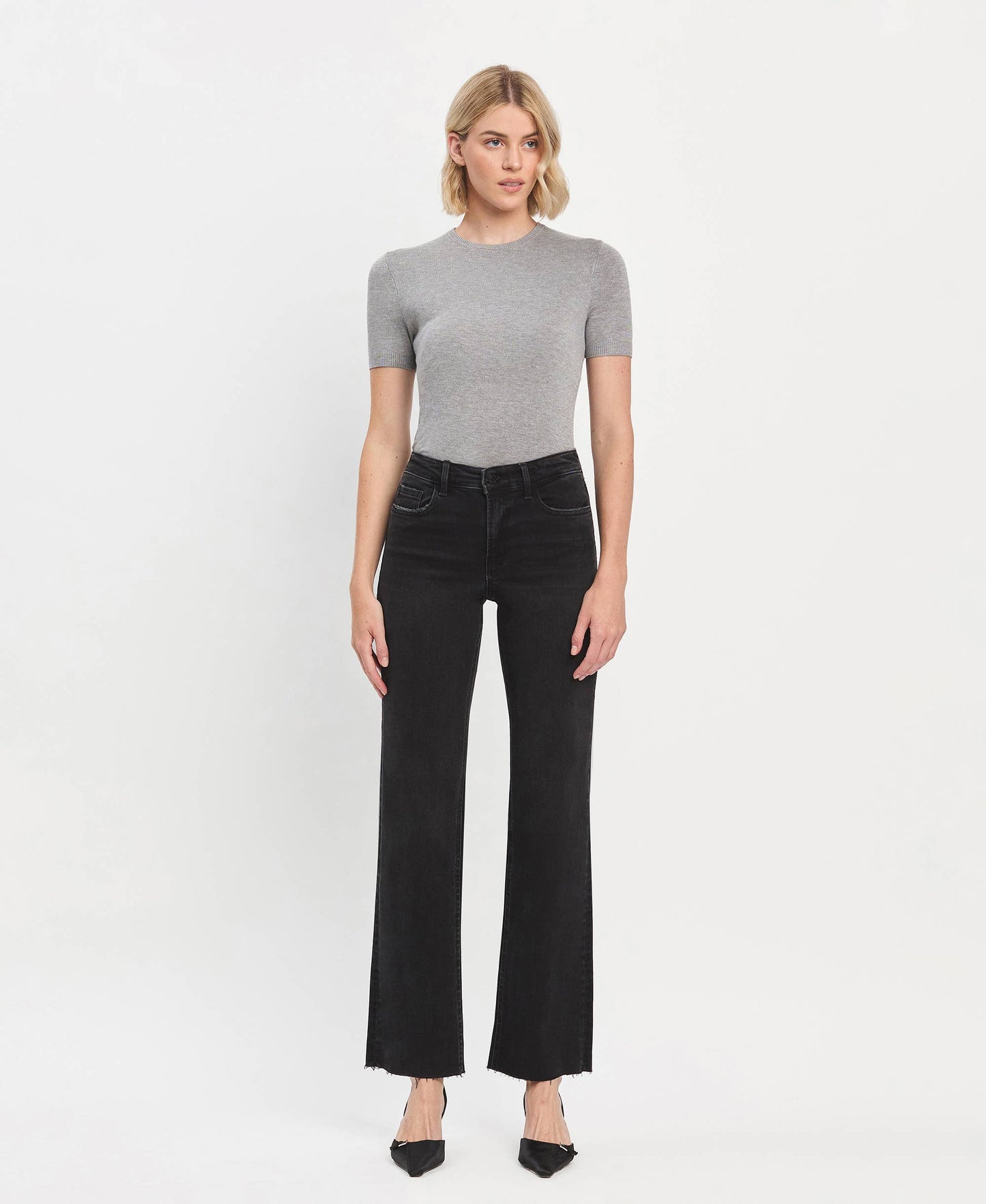 FLYING MONKEY High Rise Slim Wide Jeans