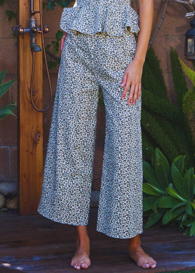 Wide Leg Leopard Pant