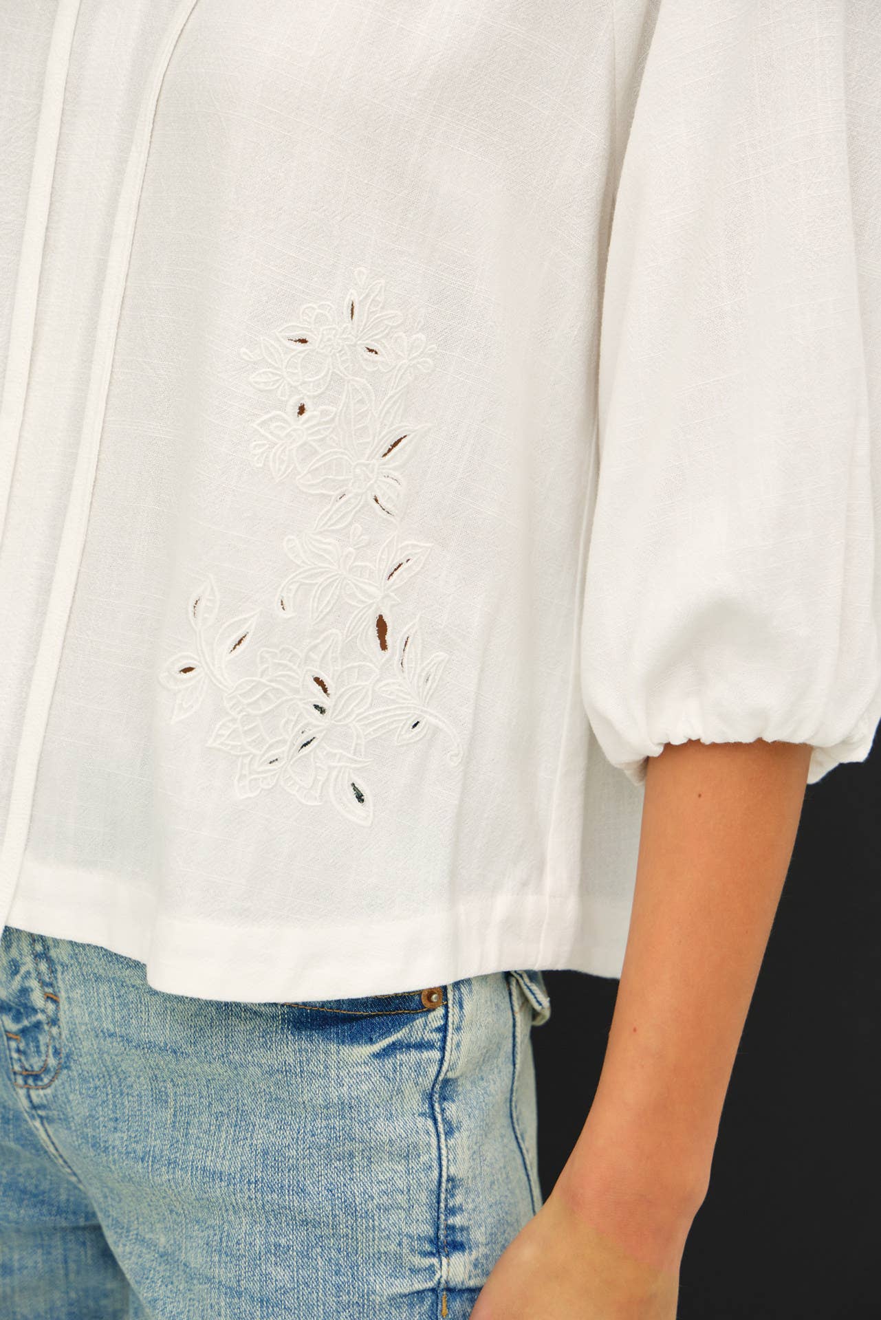 Boho Charm Embroidered Peasant Top