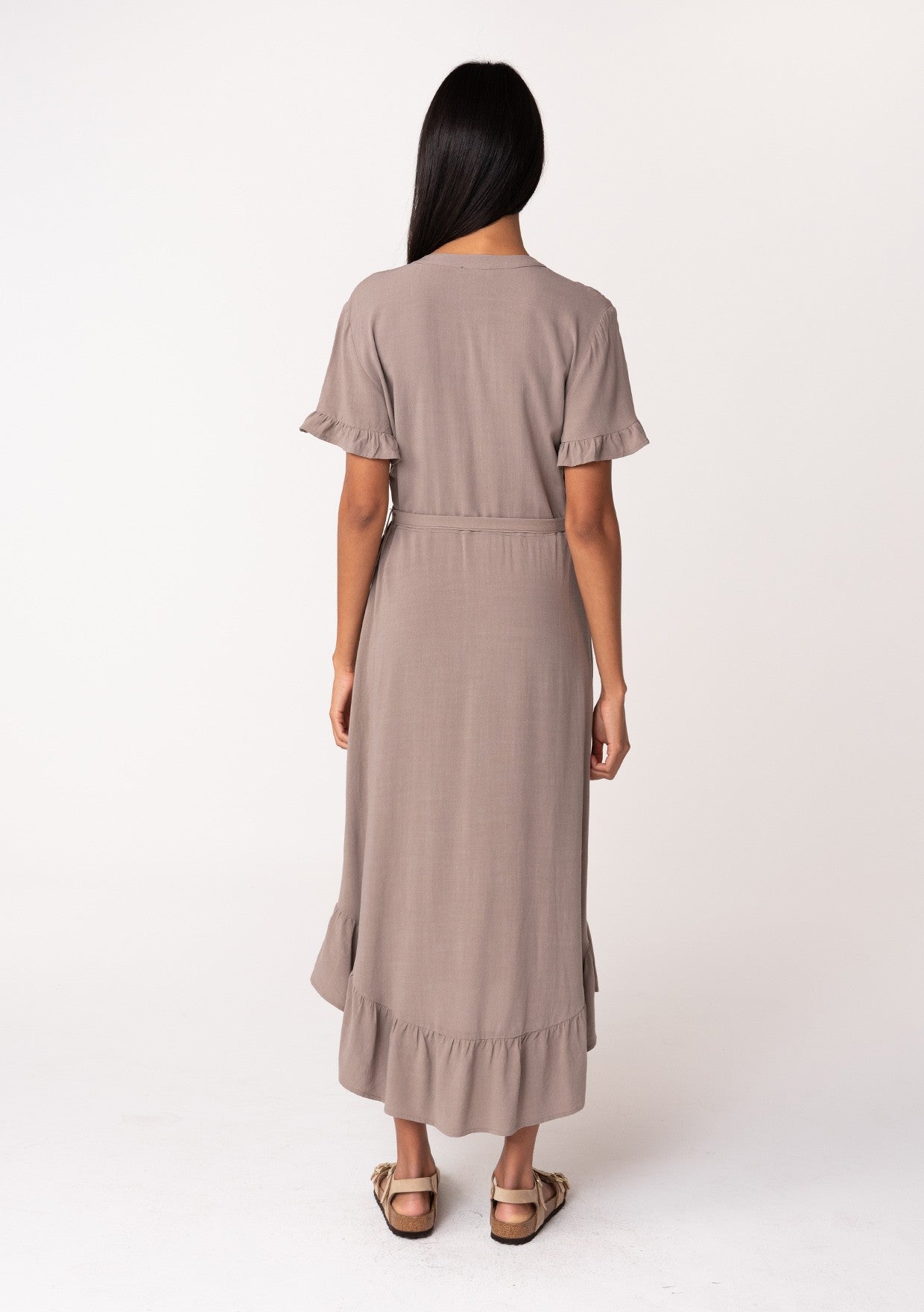 Latte Linen Blend Shirt Dress