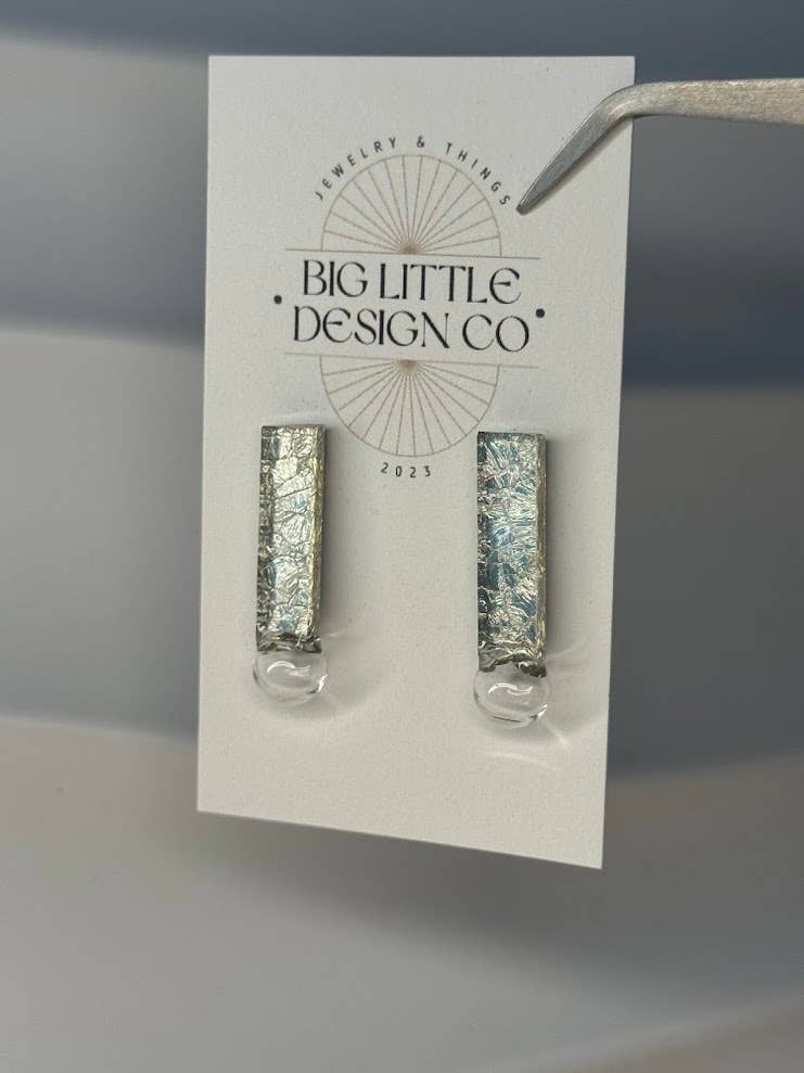 Rectangle Crackle Bubble Studs