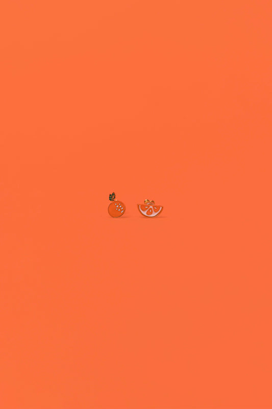 Orange Flat Back Kids Earrings