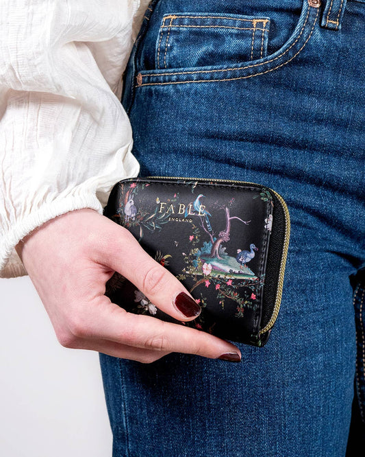 Wonderland Black Small Wallet