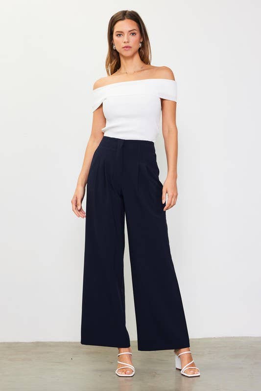 Double Pleated Wide Pants