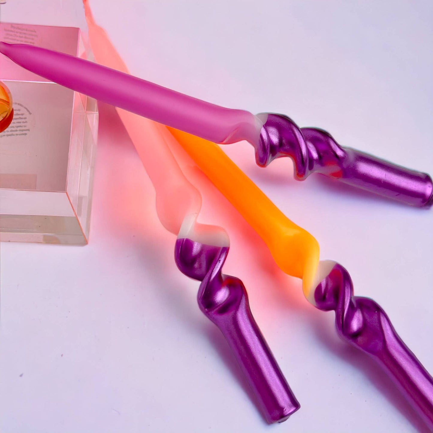 Dip Dye Swirl Candle - Sunset Disco