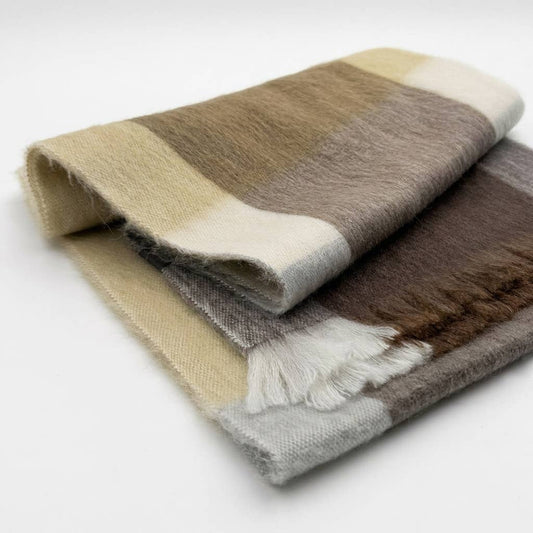 Alpaca Plaid Scarf - Salt Flat