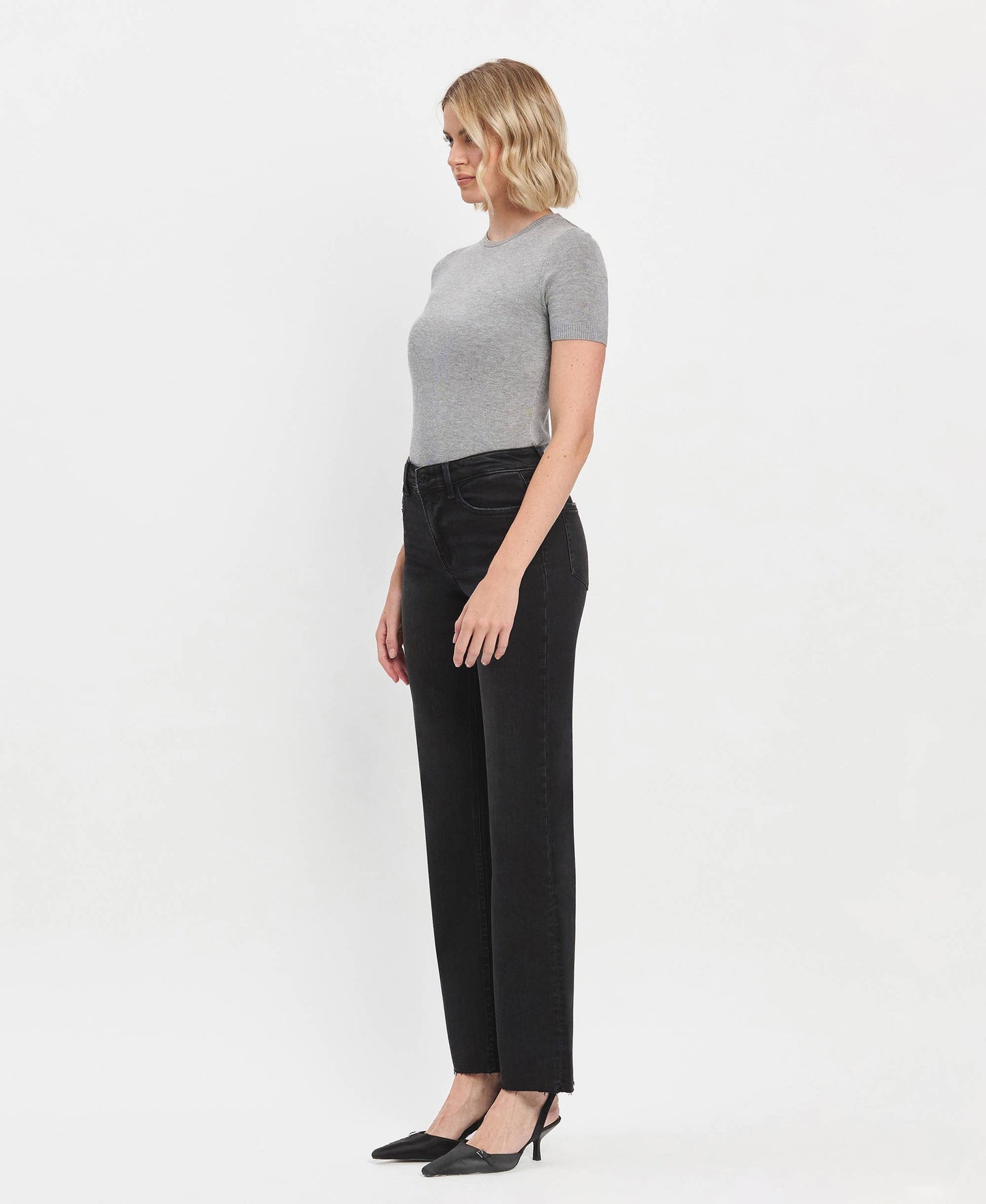FLYING MONKEY High Rise Slim Wide Jeans