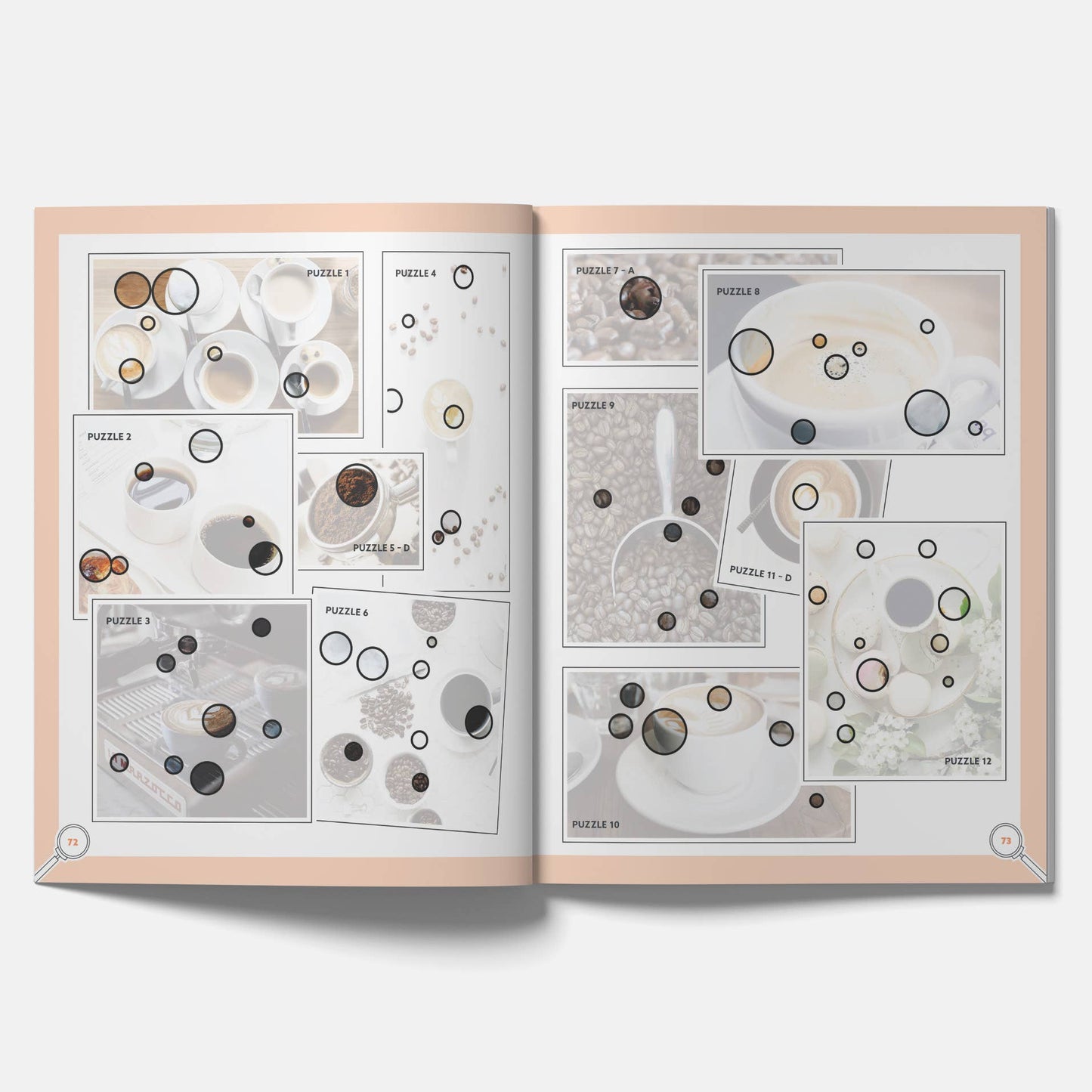 Coffee Spot the Difference Puzzles, I Spy Activity Book