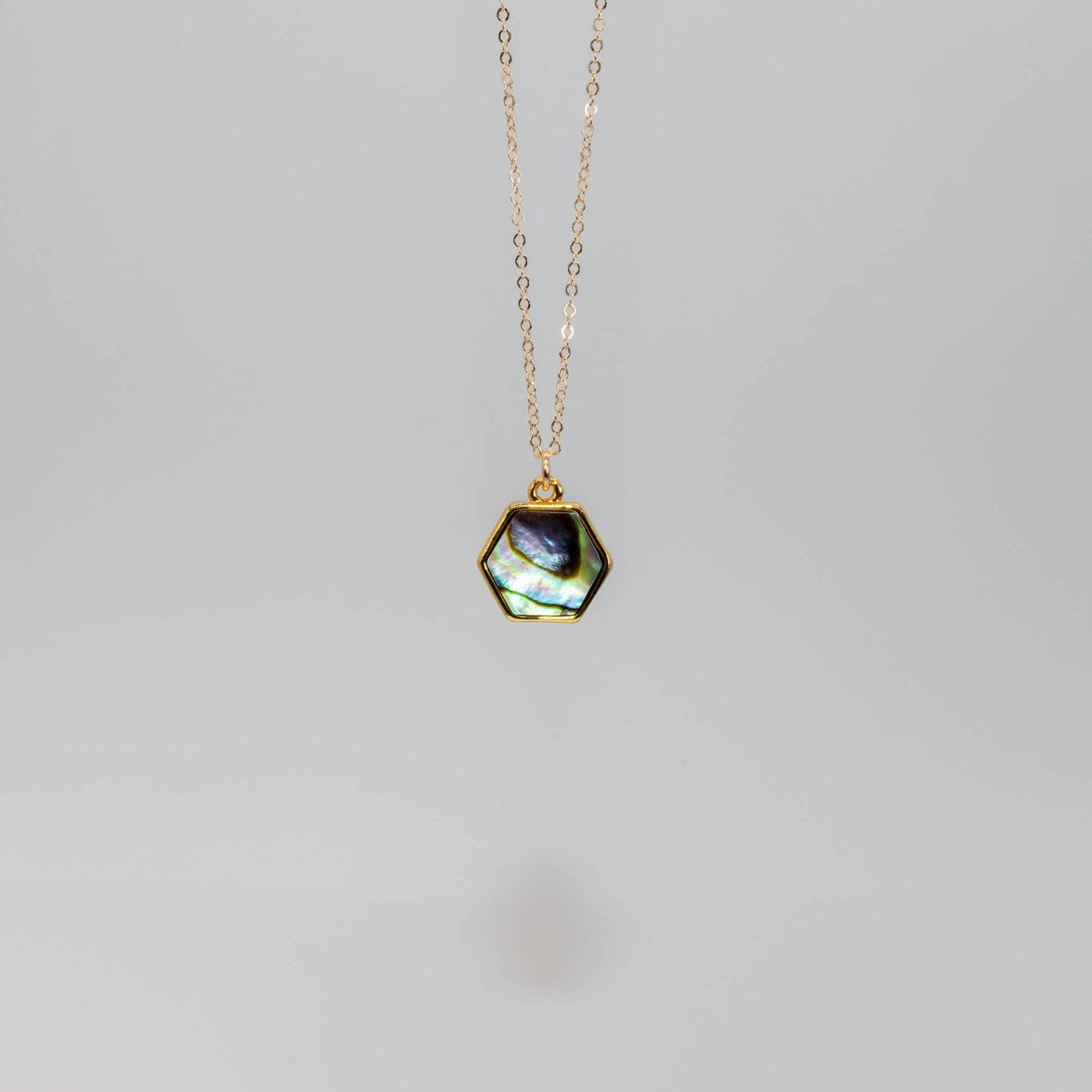 Hexagon Gem Pendant - Abalone