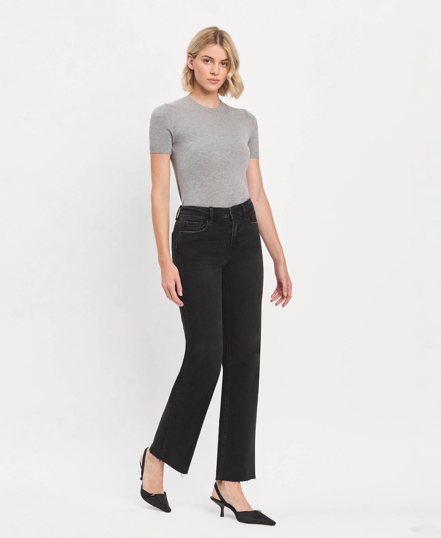 FLYING MONKEY High Rise Slim Wide Jeans