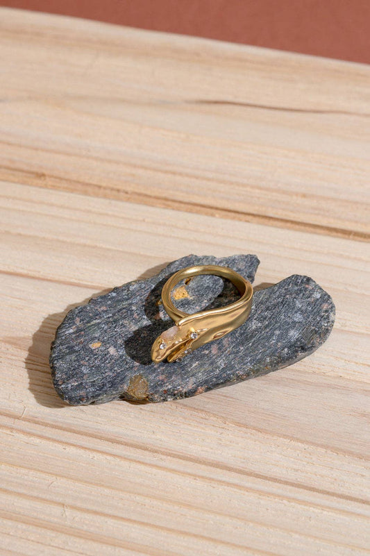 Feather Clear Quartz Ring