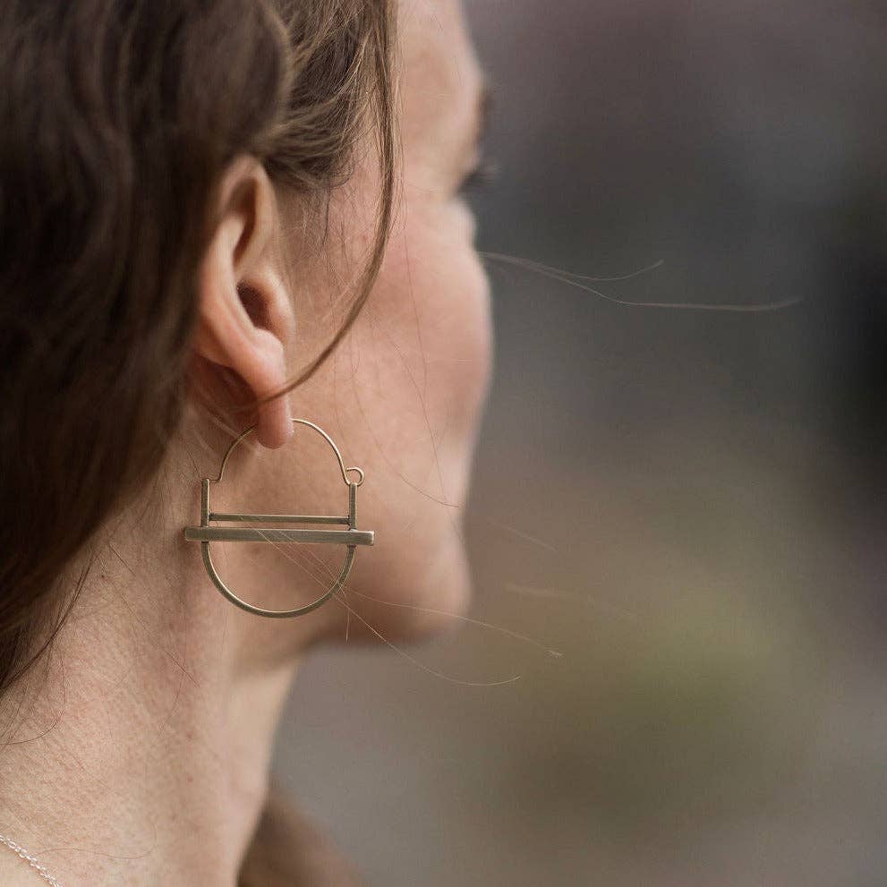 Double Brass Bar Hoop