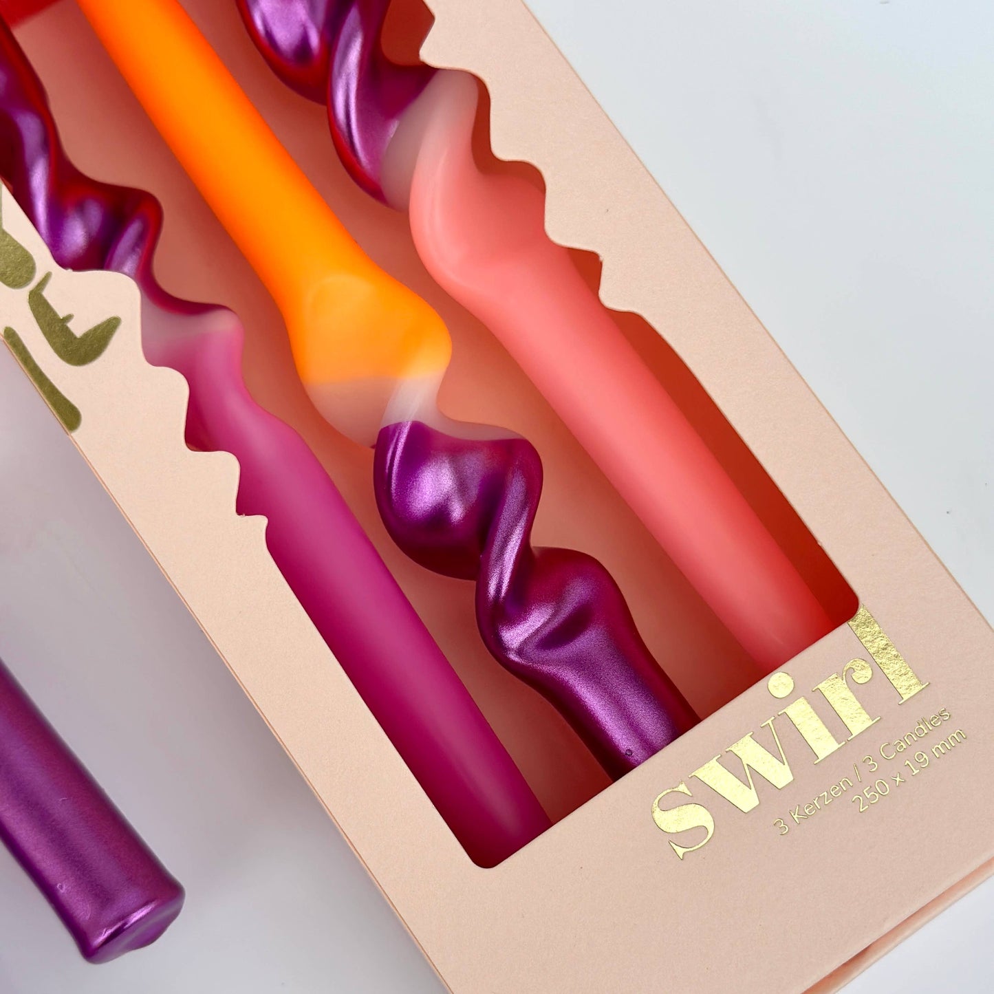 Dip Dye Swirl Candle - Sunset Disco