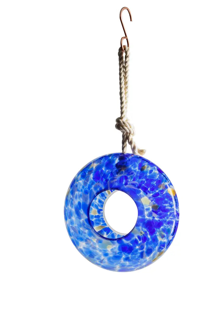 Art Glass Bird Feeder - Blue