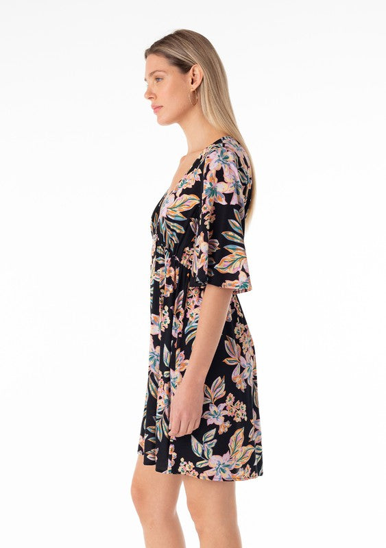 Tropical Print Mini Dress