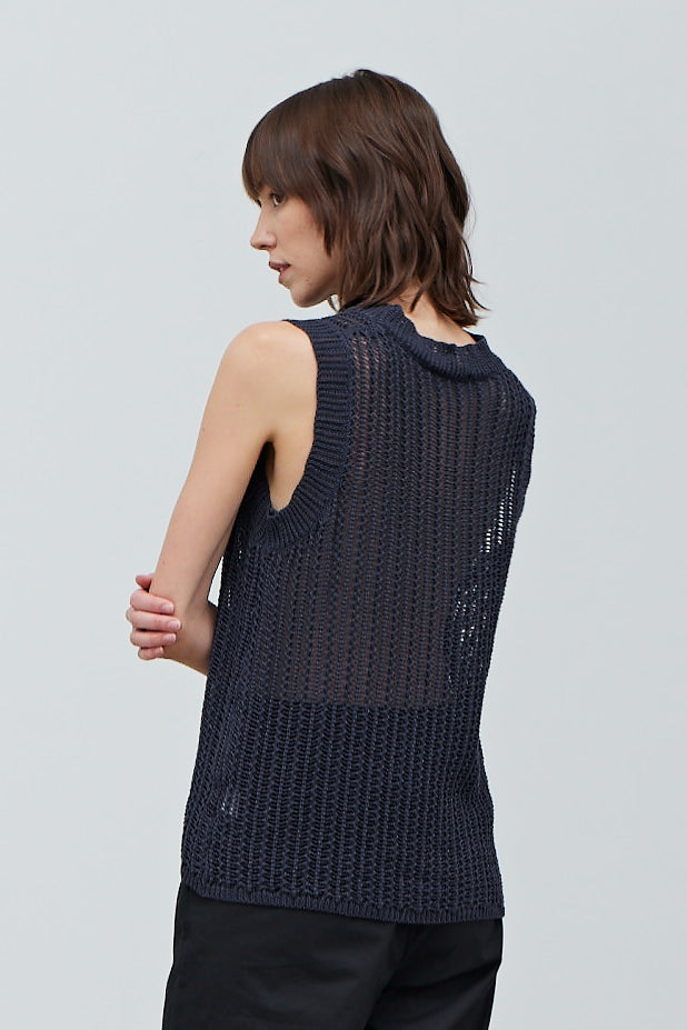 Deep Lake Loose Knit Shell