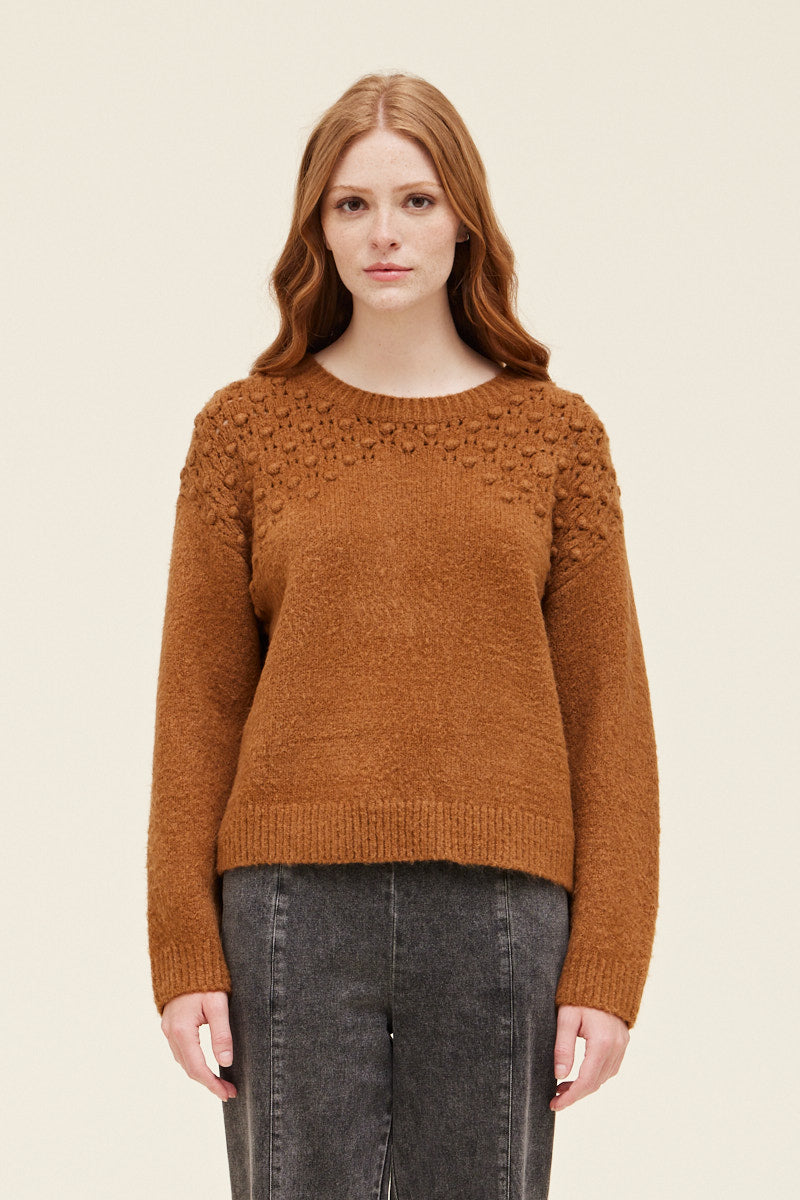 Popcorn Knit Sweater - Chai