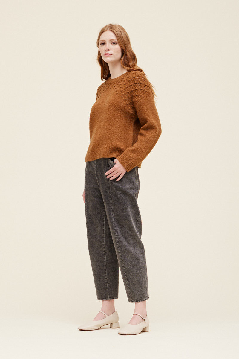 Popcorn Knit Sweater - Chai