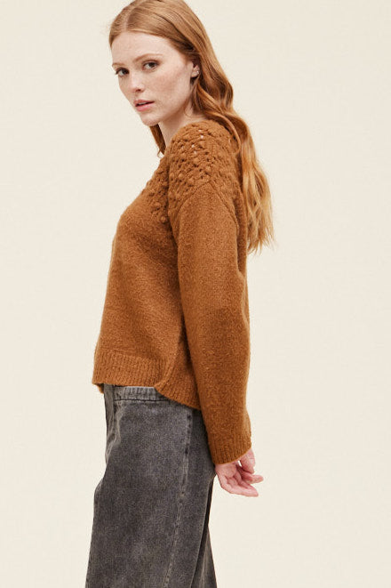Popcorn Knit Sweater - Chai