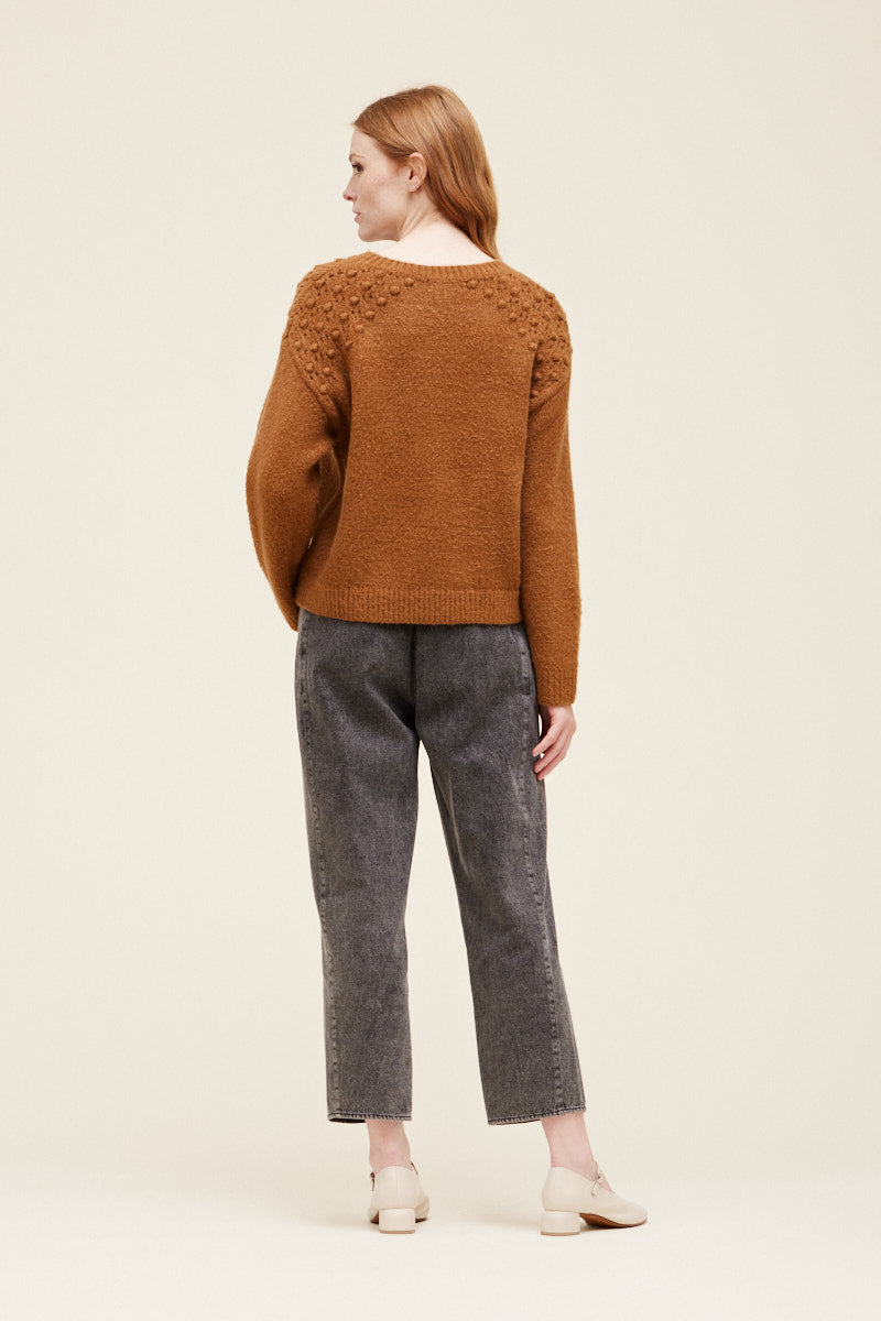 Popcorn Knit Sweater - Chai
