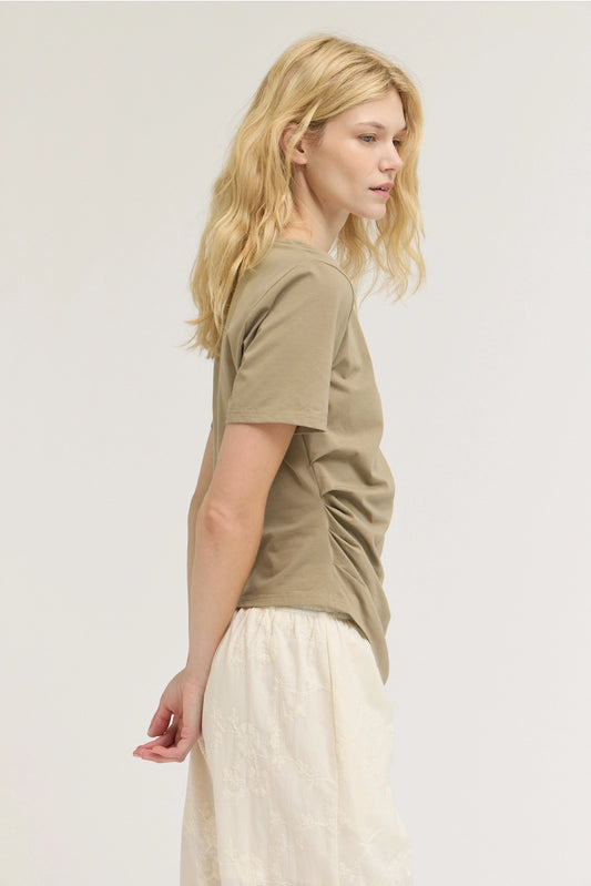 Asymmetric Jersey Top - Dry Sage