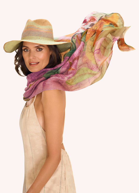 Linen & Cotton Scarf - Botany Bliss
