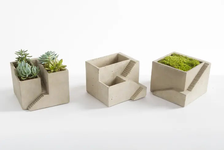 Cement Architectural Cube Planter