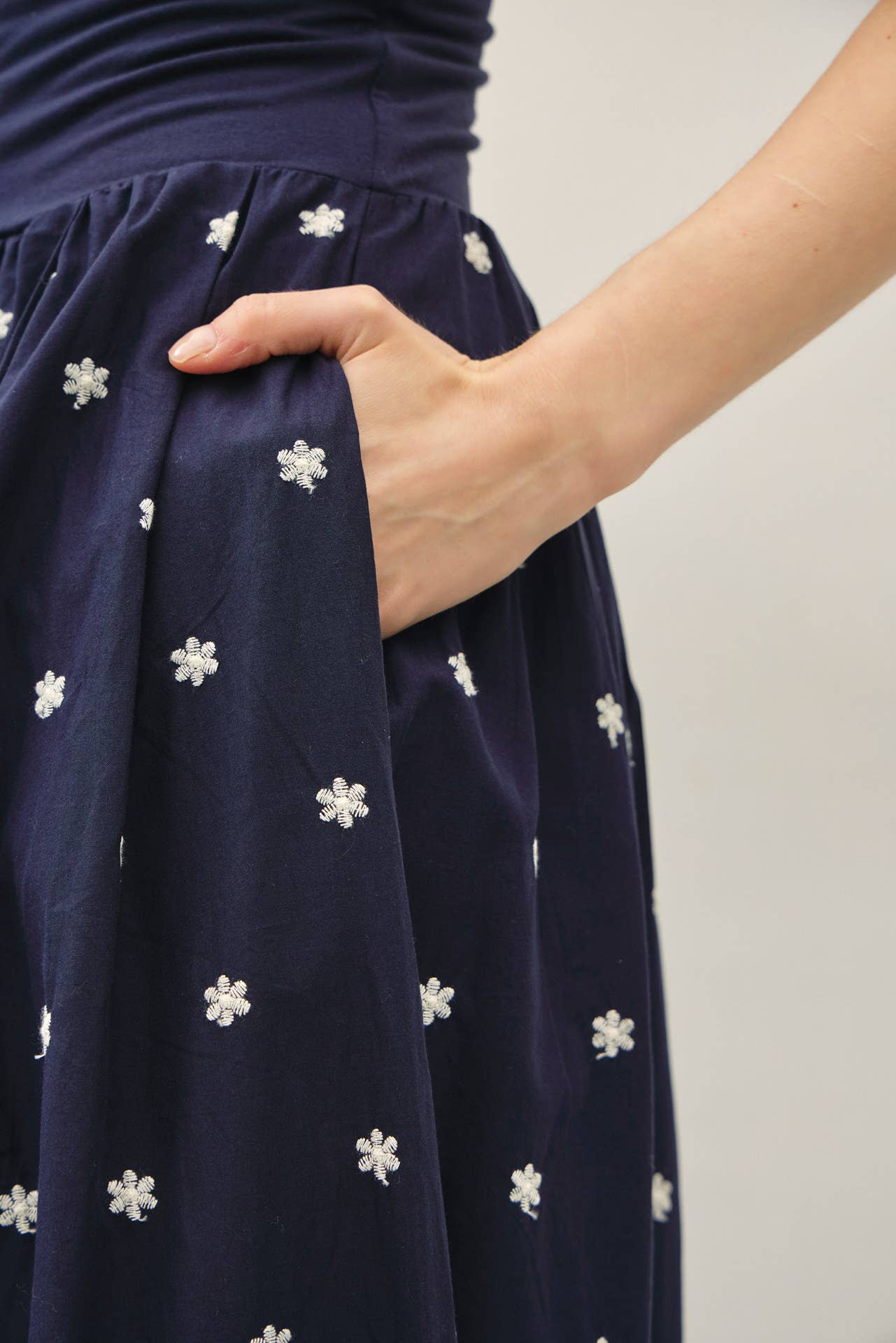 Floral Embroidered Skirt Vacation Dress