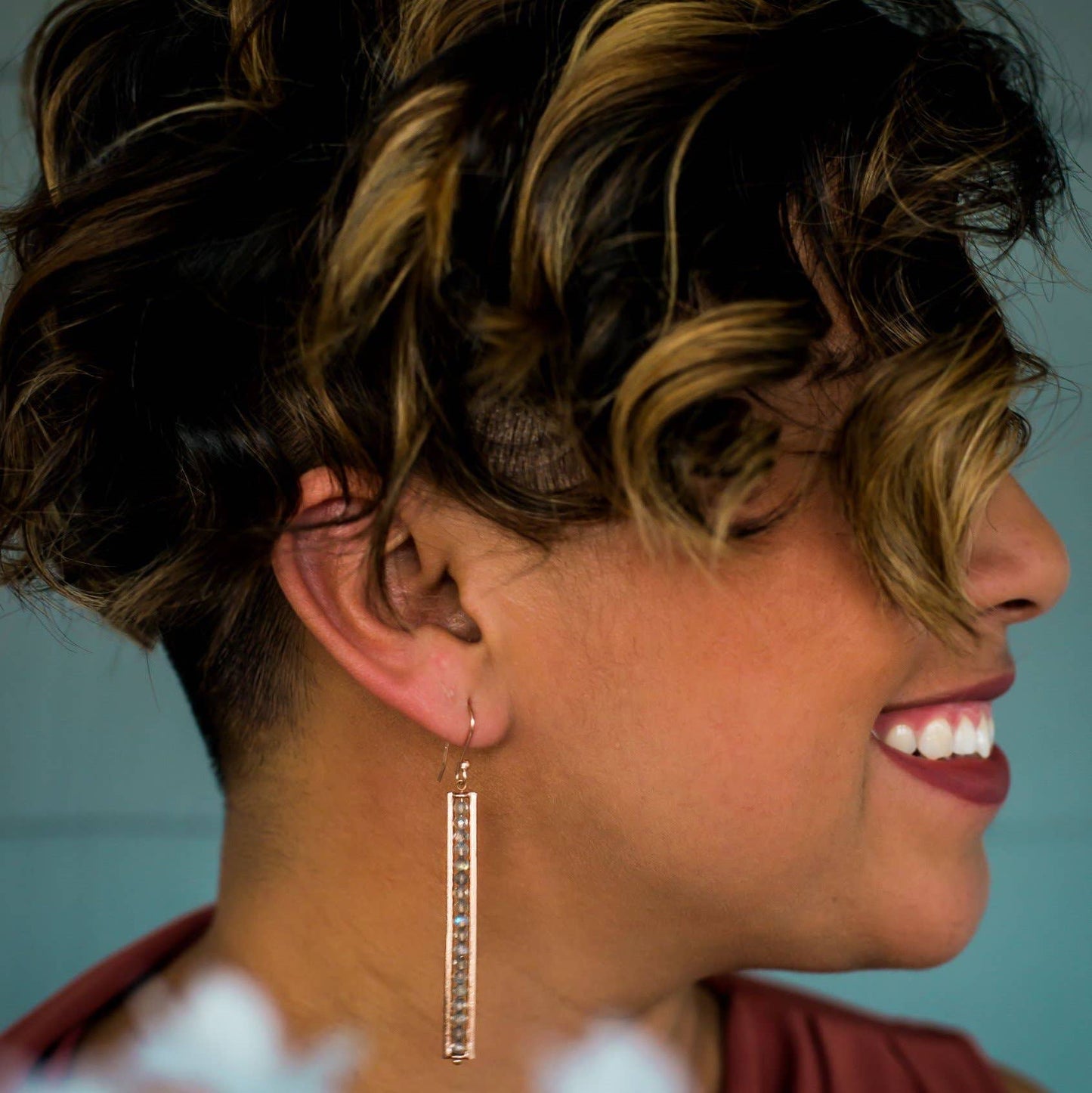 Framed Labradorite Earrings