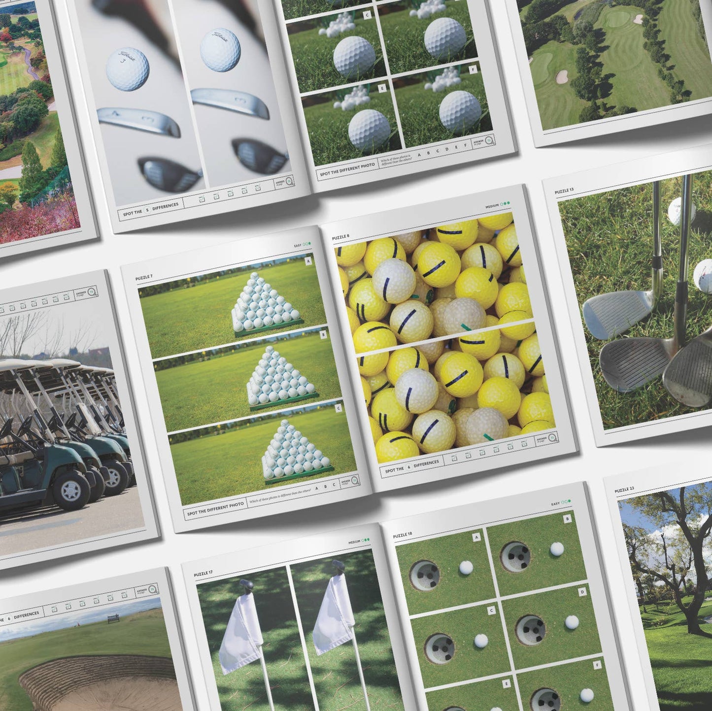Golf Spot the Difference Puzzles, I Spy Activity Book