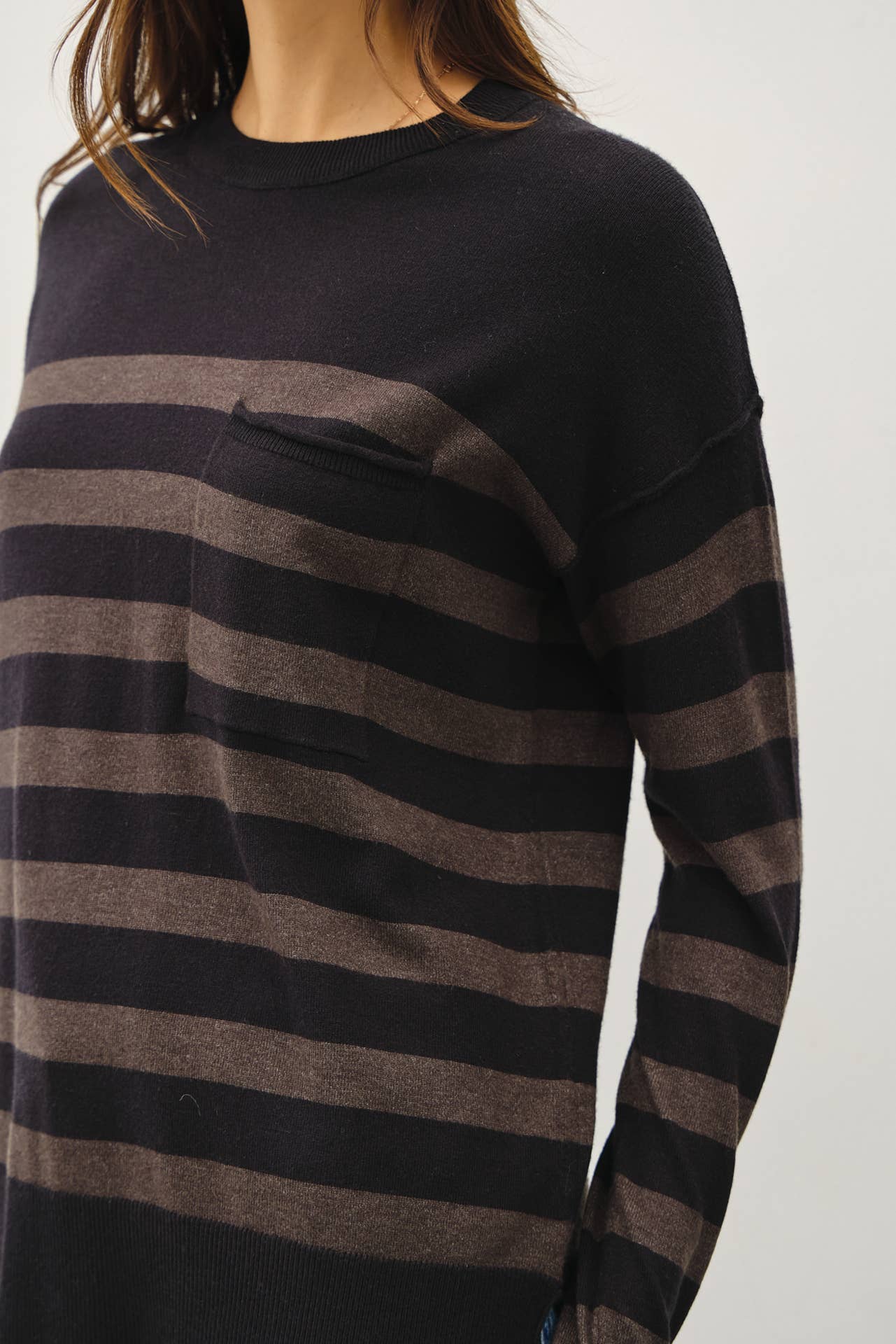 Sarah Striped Basic Sweater