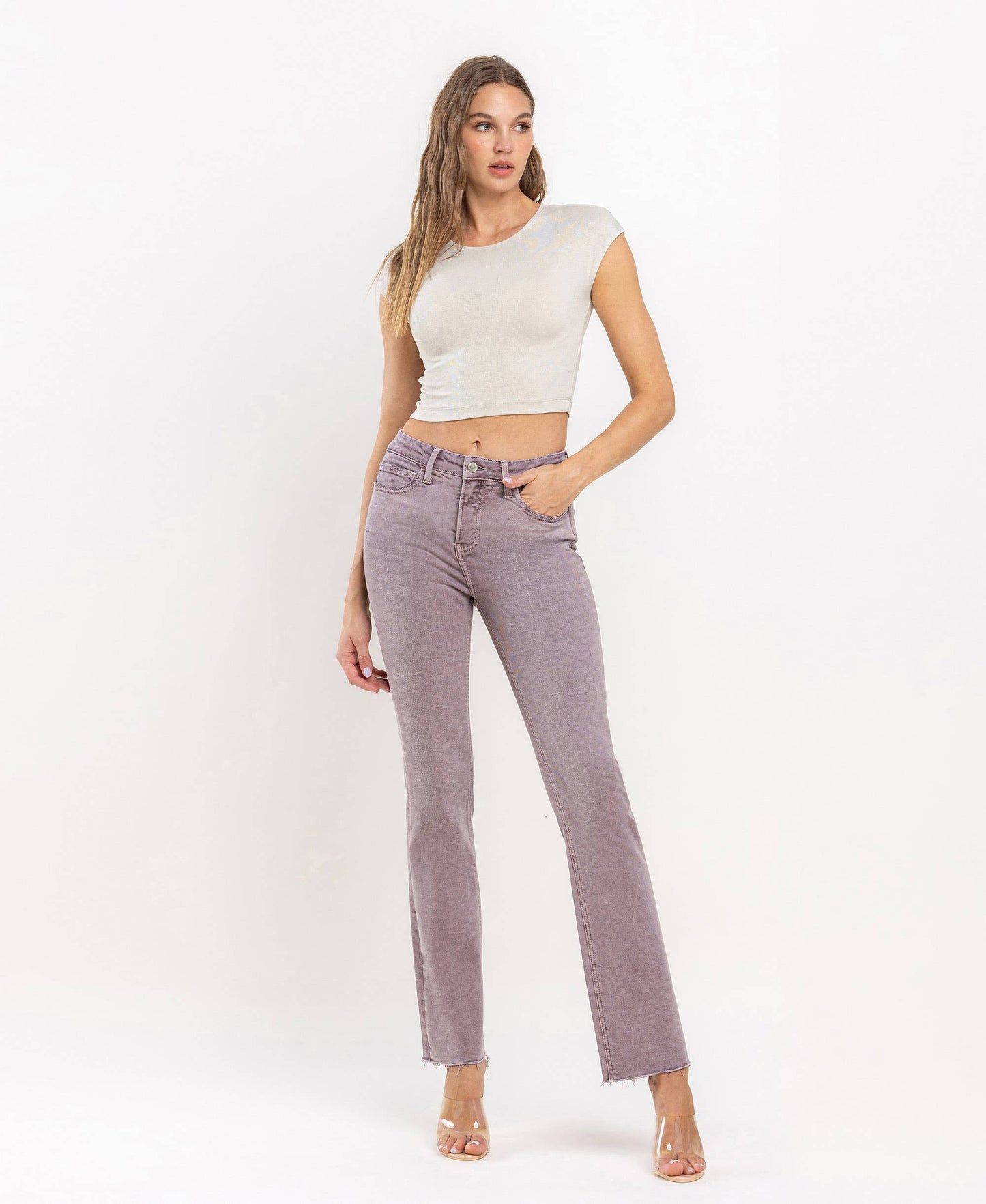 Burnt Rose Mid Rise Jean