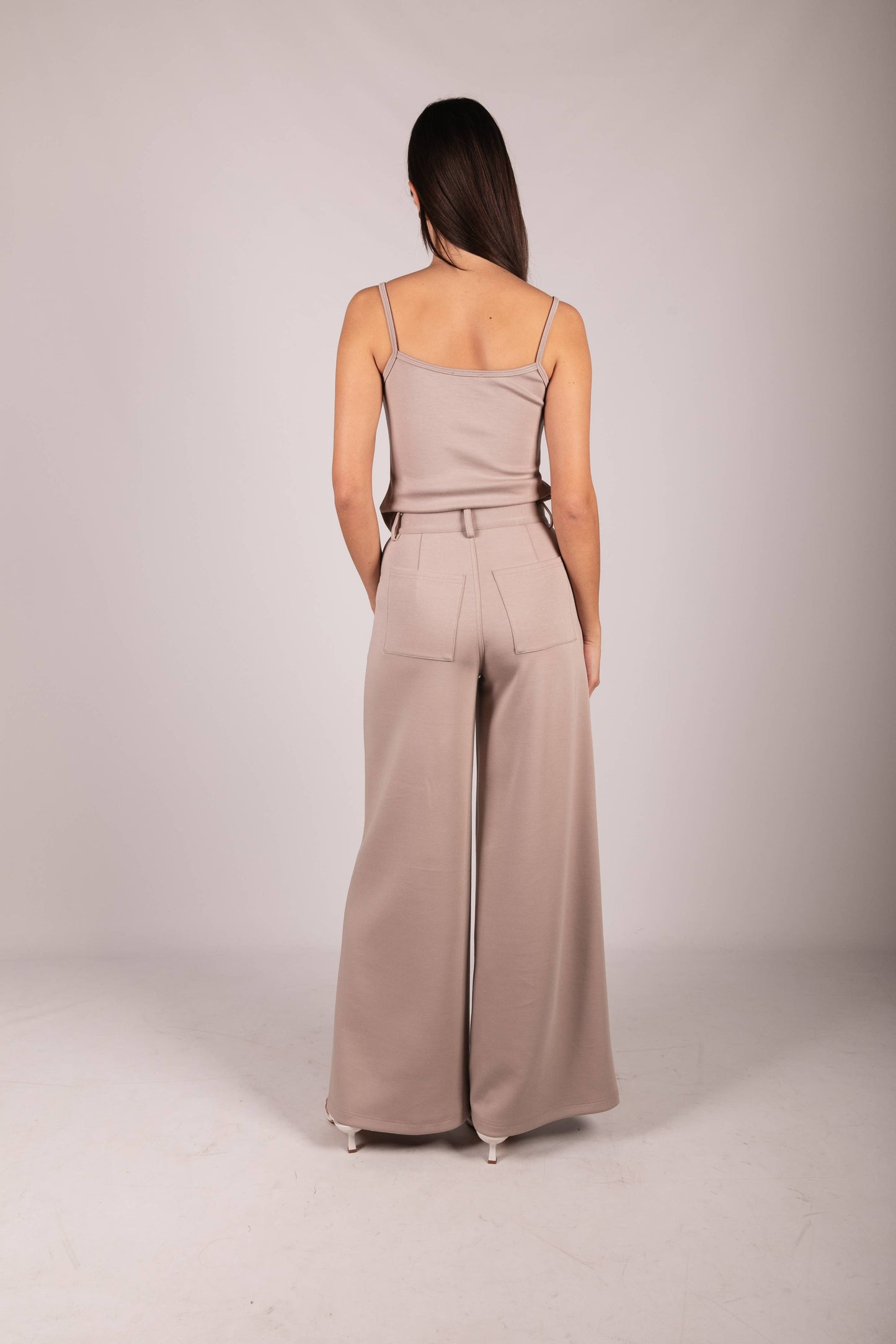 P. CILL Butter Modal Pleated Wide Leg Trousers