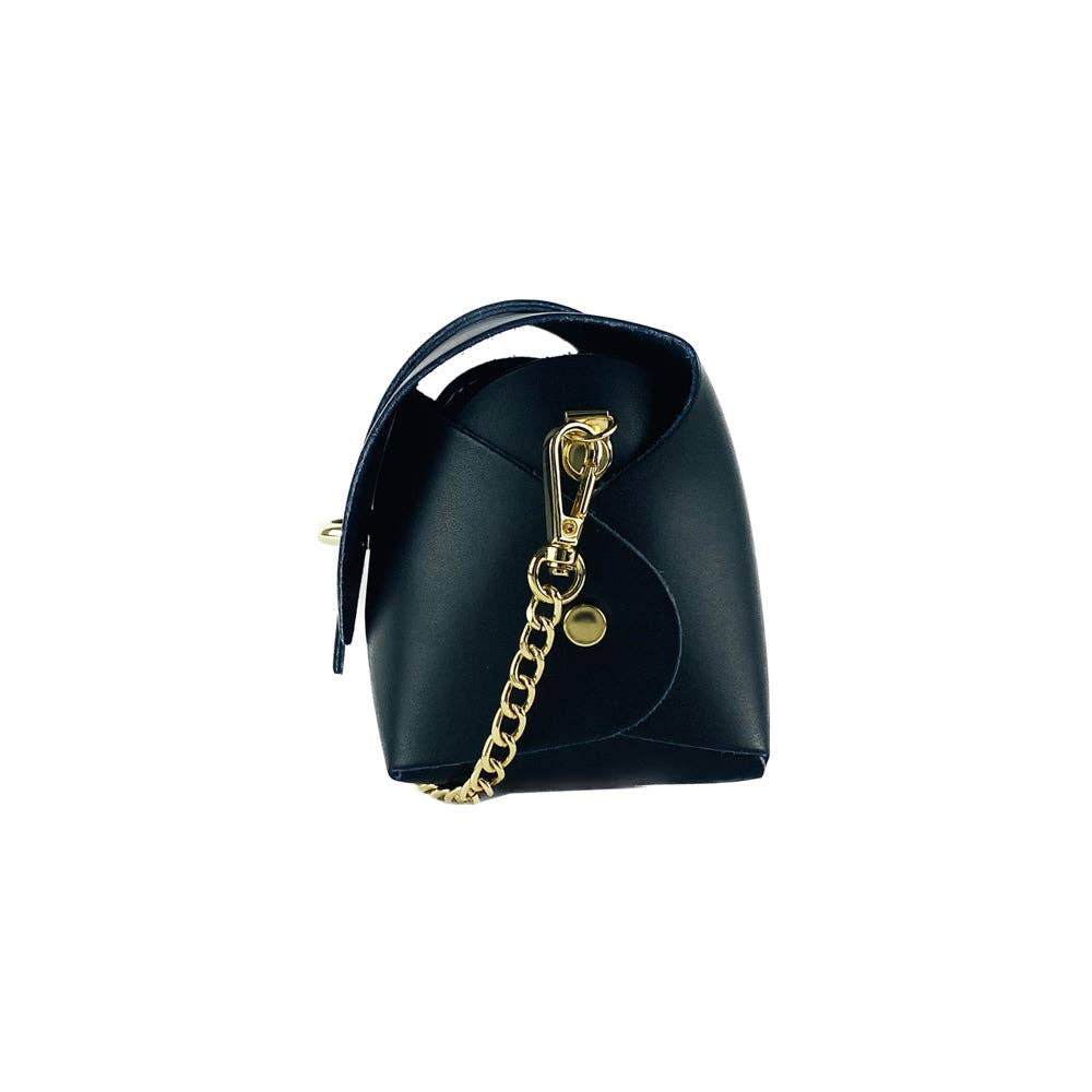 Mini Leather Shoulder Bag - Black