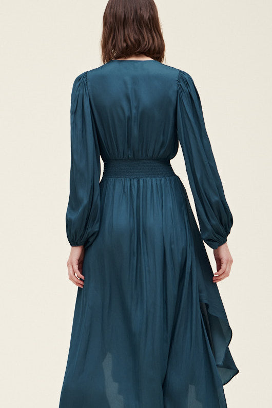 Blue Jewel Double Slit Dress