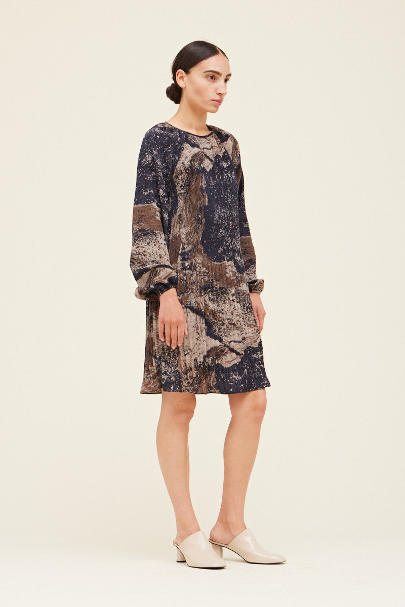 Midnight Pleated Mini Dress