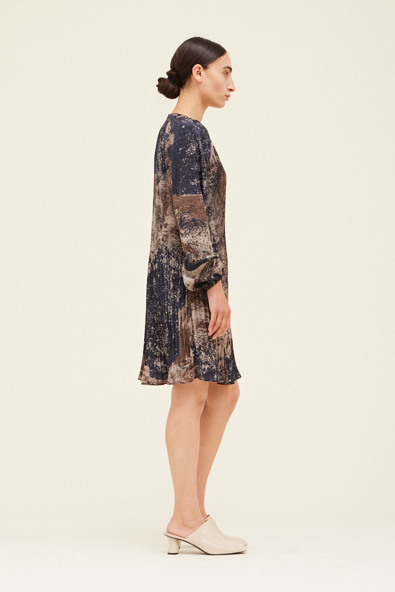 Midnight Pleated Mini Dress