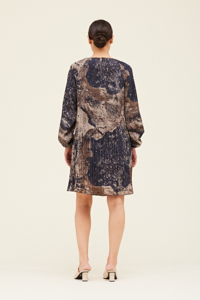 Midnight Pleated Mini Dress