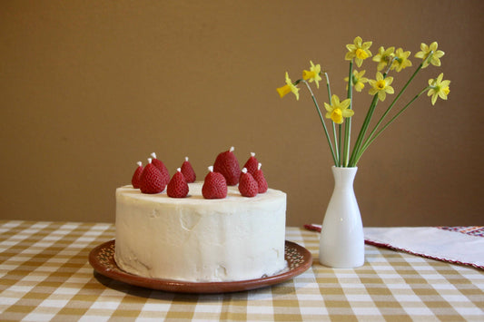 Beeswax Strawberry Birthday Candles